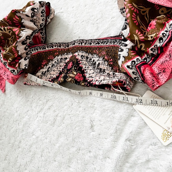 NWT- AGUA BENDITA x Anthropologie Eileen Puff Sleeve Bikini Top - Picture 12 of 12